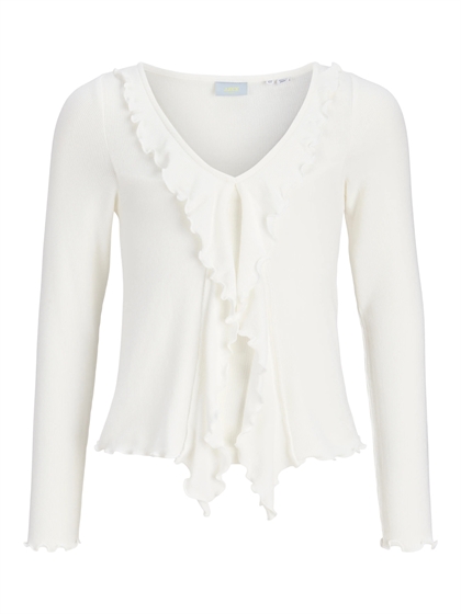 JJXX Langærmede Bluse Uma Rib - Cloud Dancer