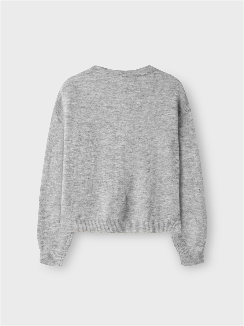 LMTD Strik Cardigan Flodet - Grey Melange