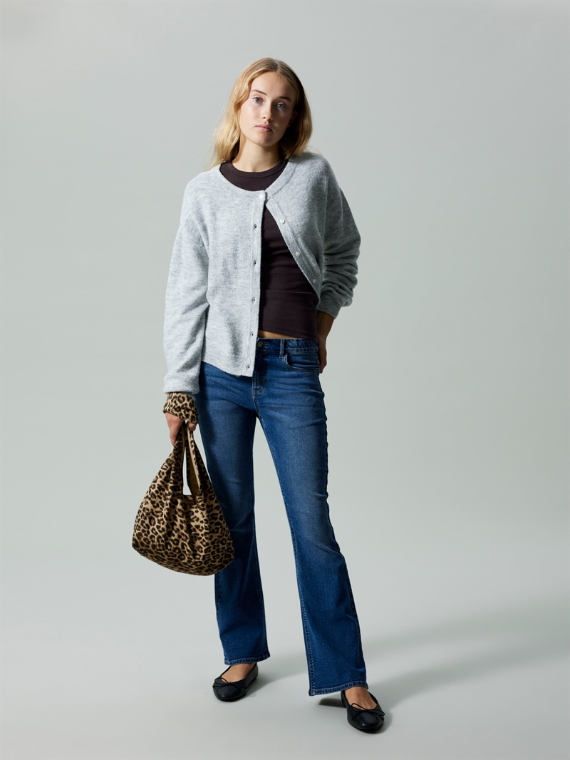 LMTD Strik Cardigan Flodet - Grey Melange