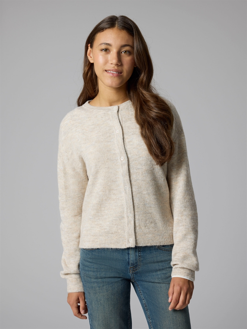 LMTD Strik Cardigan Flodet - Peyote Melange