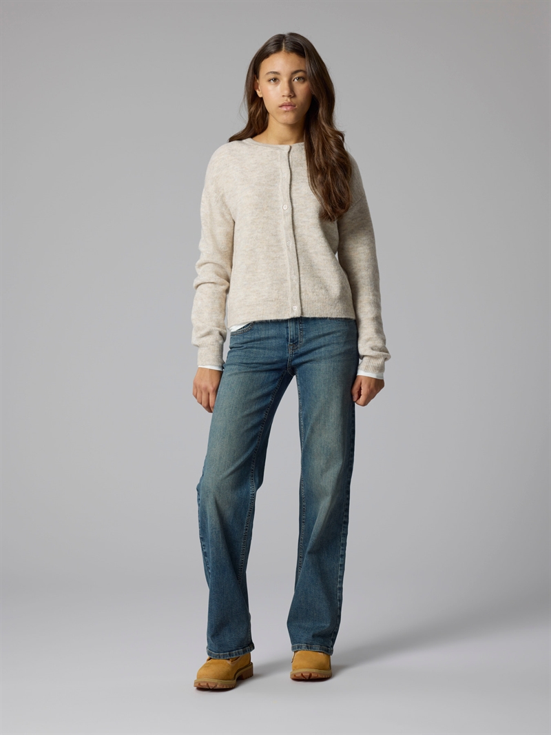 LMTD Strik Cardigan Flodet - Peyote Melange