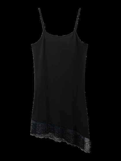 LMTD Top Ronia Strap Lace Tunic - Black
