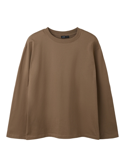 LMTD Vollo Langærmet Bluse – Blød basisbluse i økologisk bomuld til teens i brun 