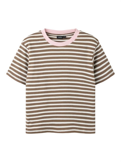 LMTD T-shirt Rain - Chocolate Chip/Stripes Gardenia