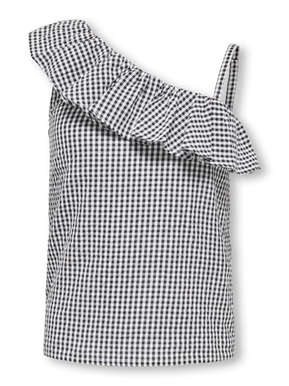 Kids Only Smilla One Shoulder Top – Black Checks