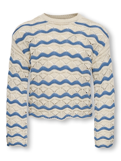 Kids Only Donna Struktur Strik Pullover – Birch/Blå