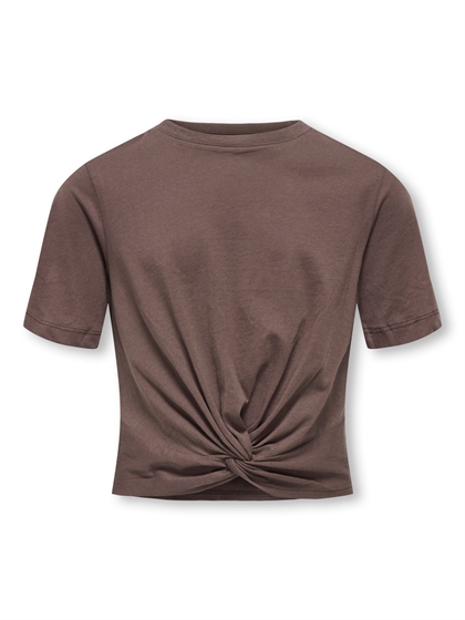 Kids Only Rex Top – Brun T-shirt med twist til piger i brun 