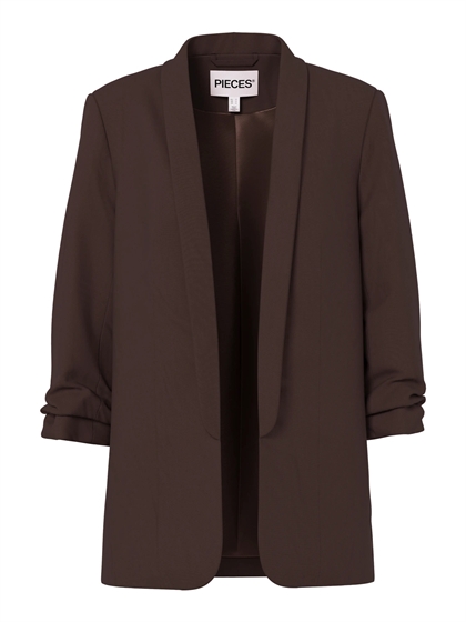 PIECES Boss Blazer – Brun blazer til piger og teens med klassisk look i Hot Fudge