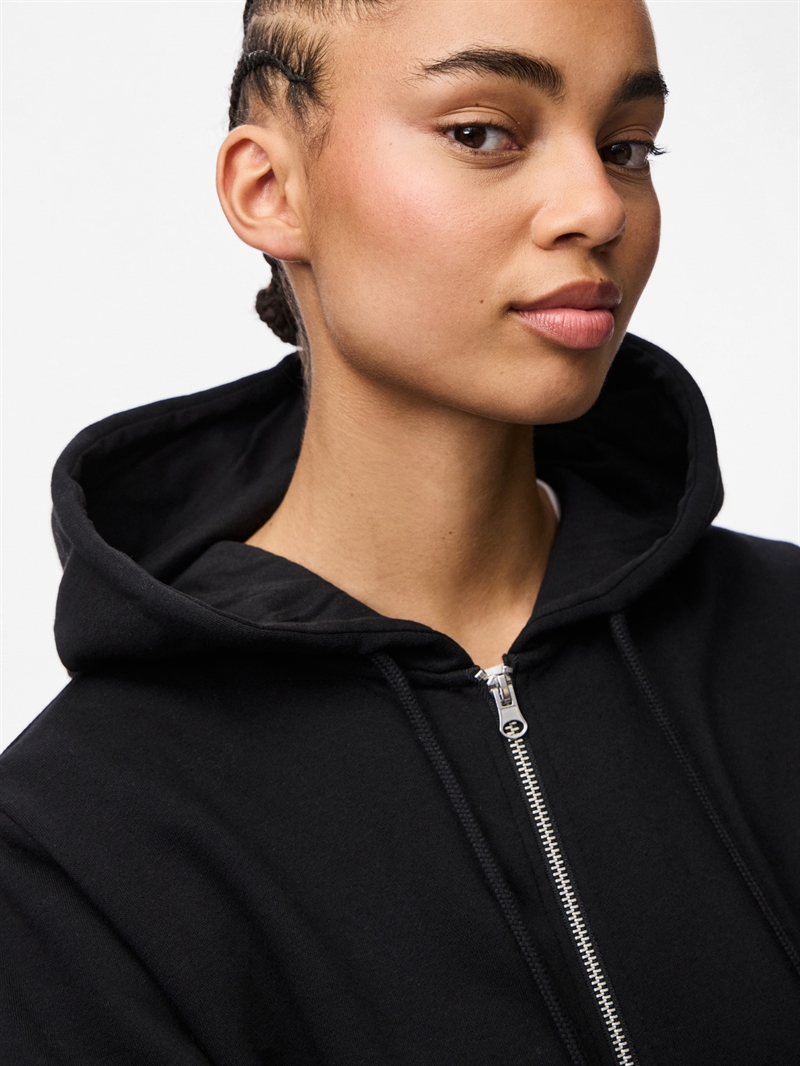 Pieces Zip Hoodie Chilli - Black