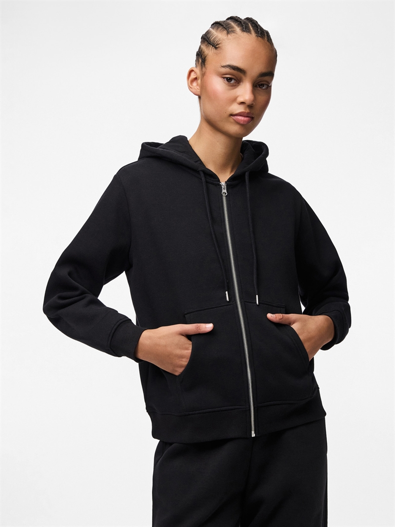 Pieces Zip Hoodie Chilli - Black