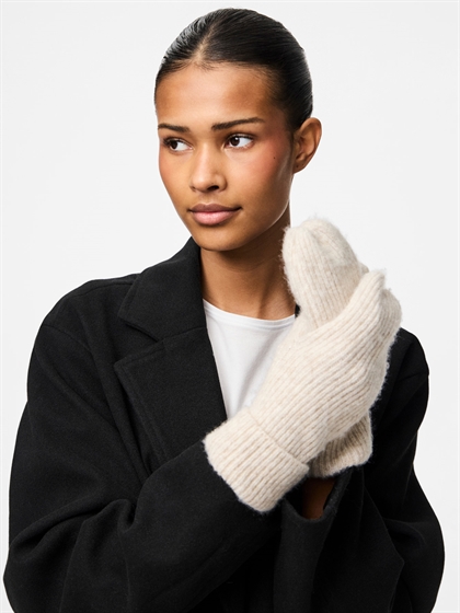 PIECES Strikluffer – Whitecap Gray Melange vanter med cashmere til piger og teens
