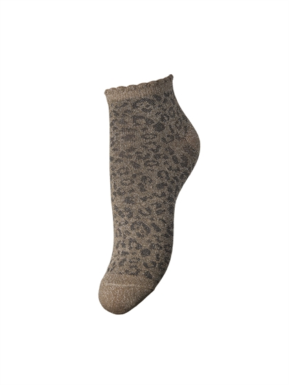 Pieces Strømper Sebby Glitter Sneaker Sock - Morel