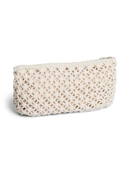Pieces Ganna Crochet Clutch Taske - Cloud Dancer