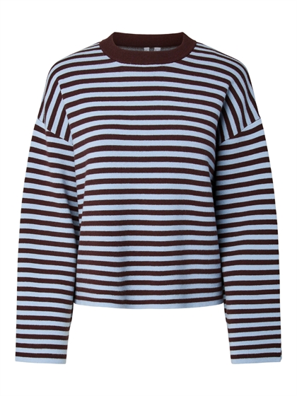 Pieces Bluse Jassy Knit - Hot Fudge Stripe