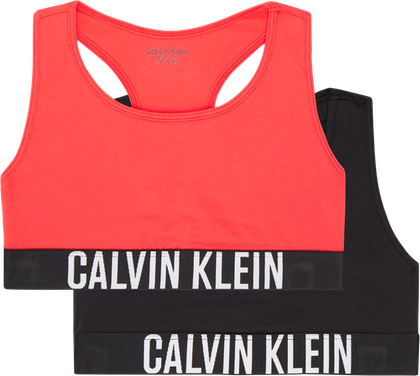 Calvin Klein 2-pak blød bralette / begynder bh / sports bh i rød/sort