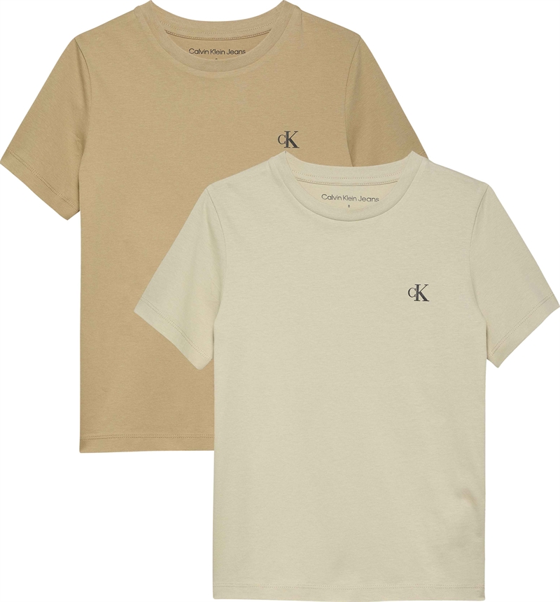 Calvin Klein T-shirt Monogram - Pelican/Travertine (2pak)