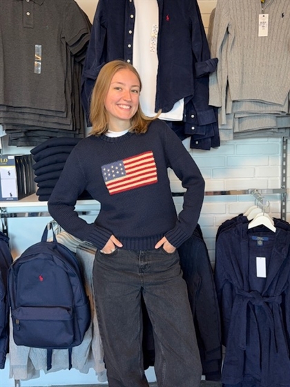 Ralph Lauran Kabelstrik Flag - Navy