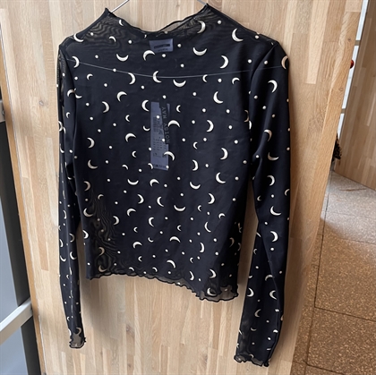 Noisy May Bluse Star Foil Mesh - Black