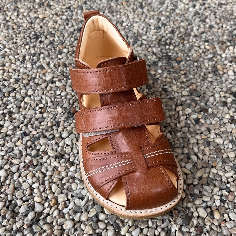 Angulus Begynder Sandal "Bred Fod/Høj Vrist"- Cognac