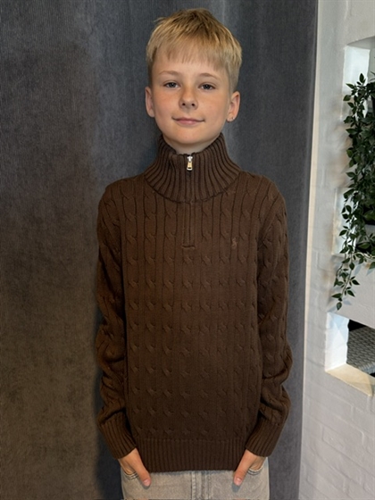 Ralph Lauren Kabelstrik Halfzip - Brown