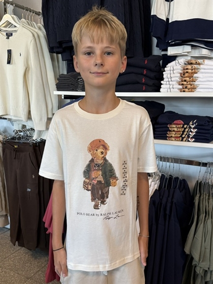 Ralph Lauren T-Shirt m. Bjørn - Hvid