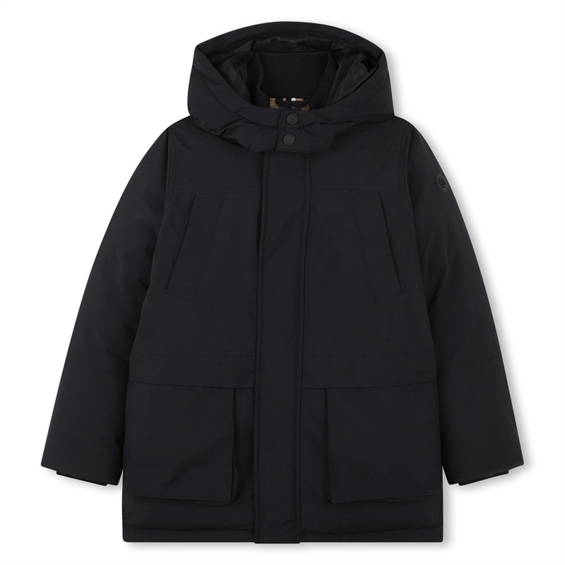 Hugo Boss Vinterjakke Long Hooded Parka - Black 