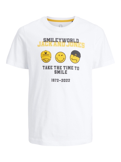 Jack and Jones t-shirt "Smileyworld" -  hvid
