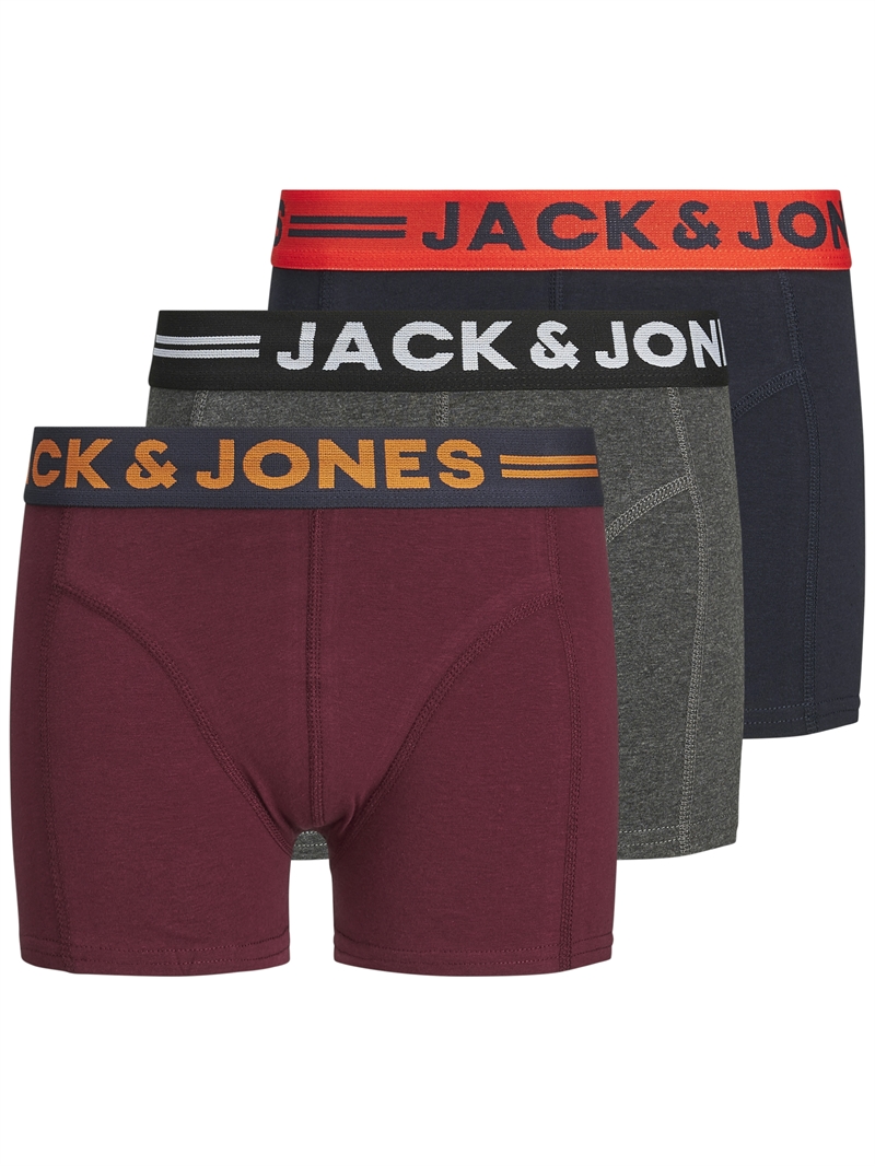 Jack & Jones Underbukser - Dark Grey/Burgundy/Navy Blazer 