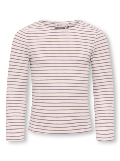 Kids Only Mini Langærmet Rib Top - Birch Striber