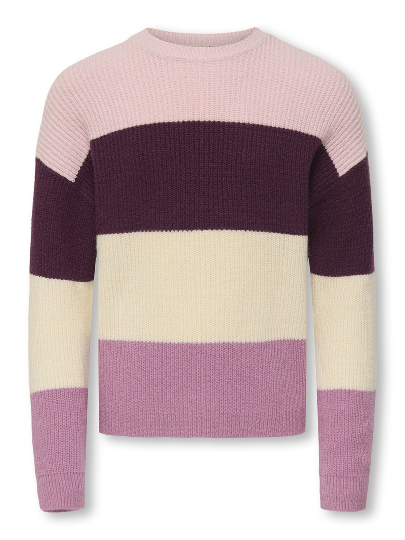 KIDS ONLY Strik Sandy Pullover - Mauve Wine/ Chalk Pink 