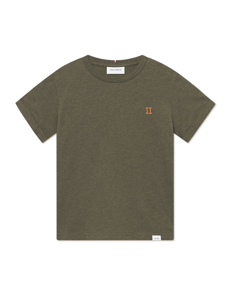 Les Deux T-shirt Nørregaard - Forest Green/Orange 