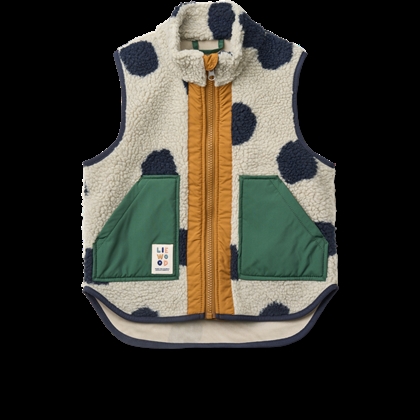 Liewood Noam Pile Vest – Spot Dots / Mist