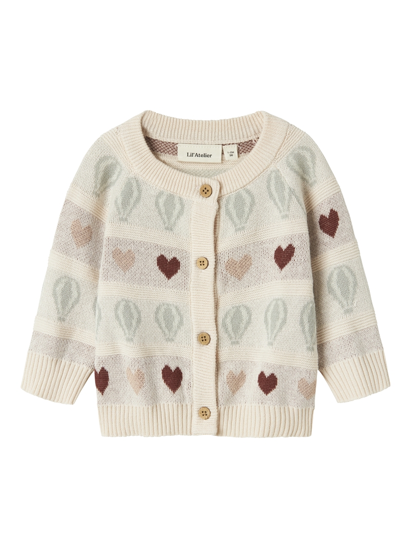 Lil\' Atelier Strik Cardigan Flamai Knit - Pastel Pachment  