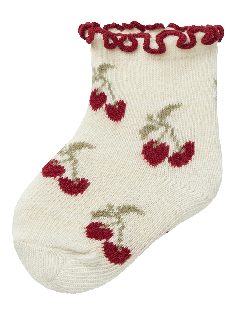 Lil\' Atelier Strømper Darlene - Turtledove Cherry 
