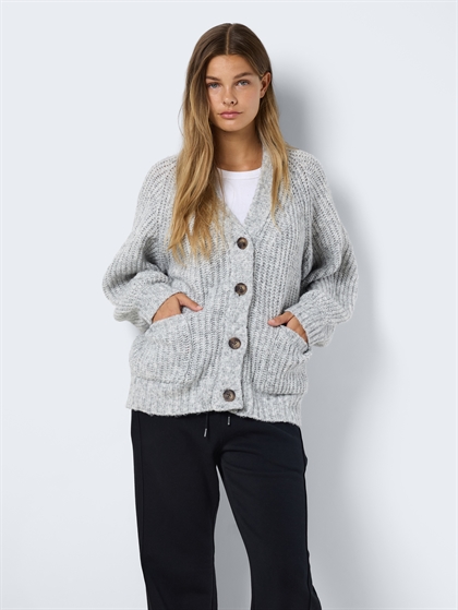 NoisyMay Strik Cardigan Salsa - Light Grey Melange