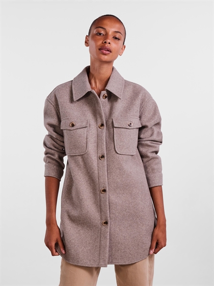 Pieces Fleece Jakke Judy Shacket - Fossil