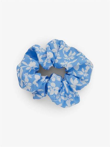 Pieces scrunchie - blå / blomster