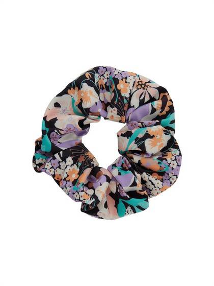 Pieces scrunchie - sort / blomster