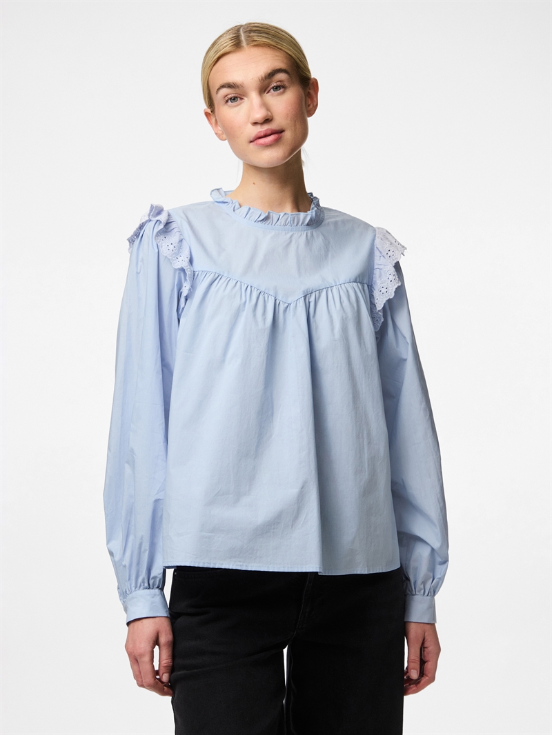 Pieces Skjorte Bluse Vela - Cashmere Blue