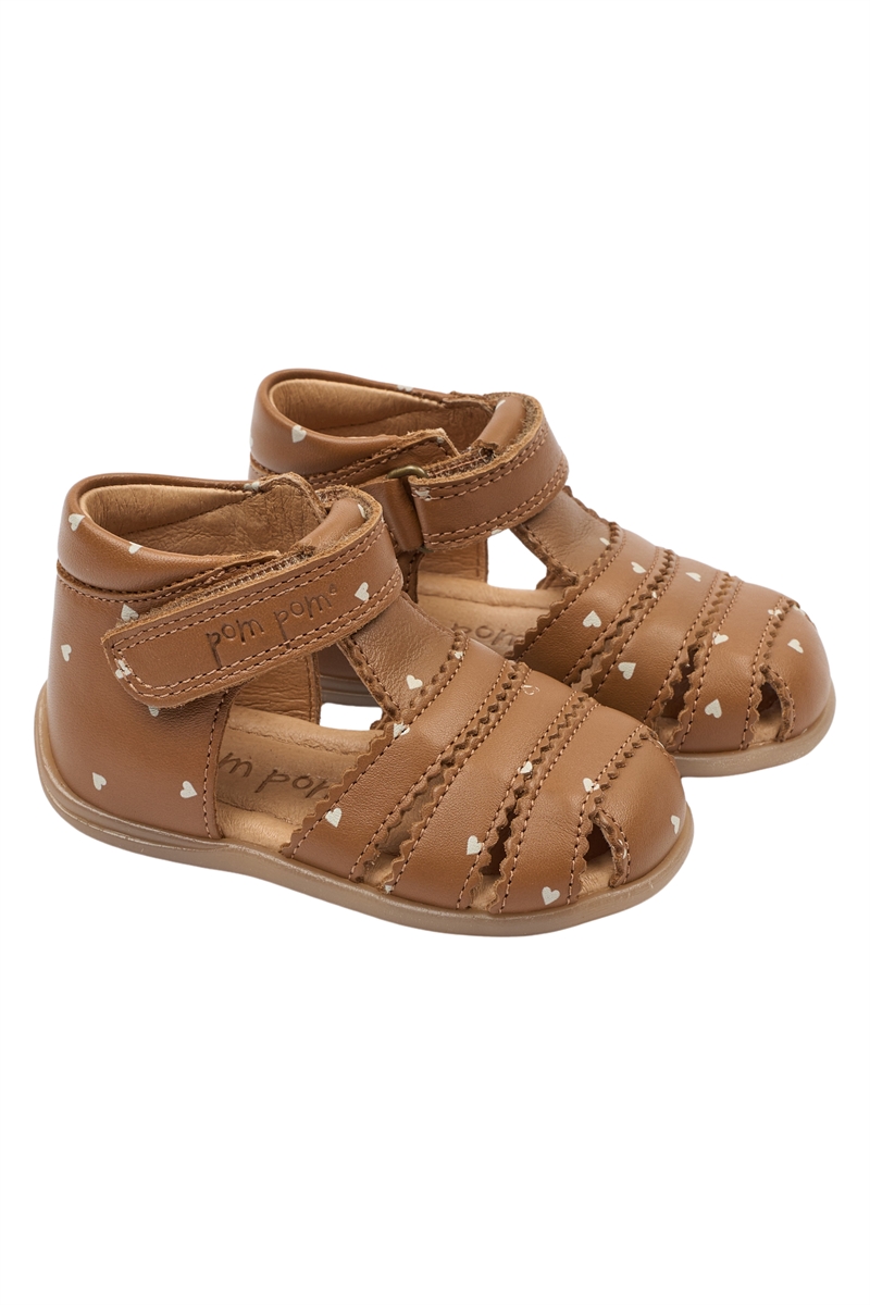 PomPom Starter Scallop Sandal - Picante Heart 