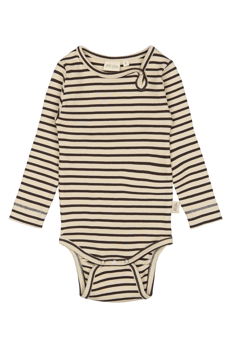 Petit Piao Body Modal Striped - Cofee Bean/Off White 