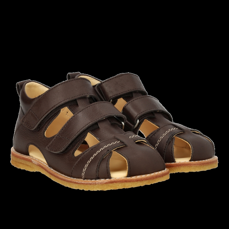 Angulus Begynder Sandal "Bred Fod/Høj Vrist" - Dark Brown 