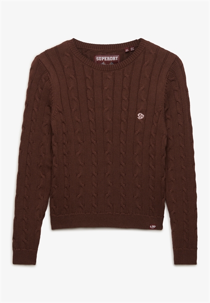 Superdry Essentials SD&CO kabelstrikket - Kastanjebrun