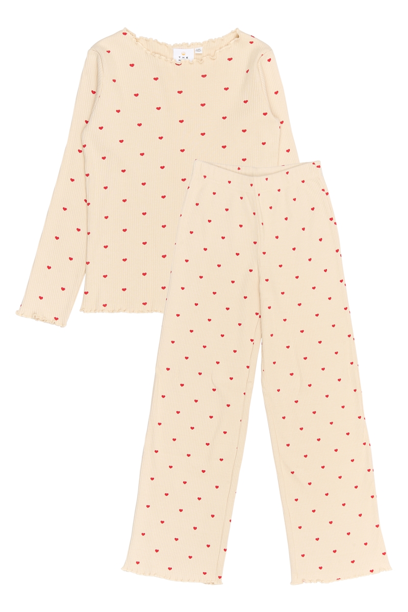 The New Nattøj Holiday Rib Night Set - Gardenia