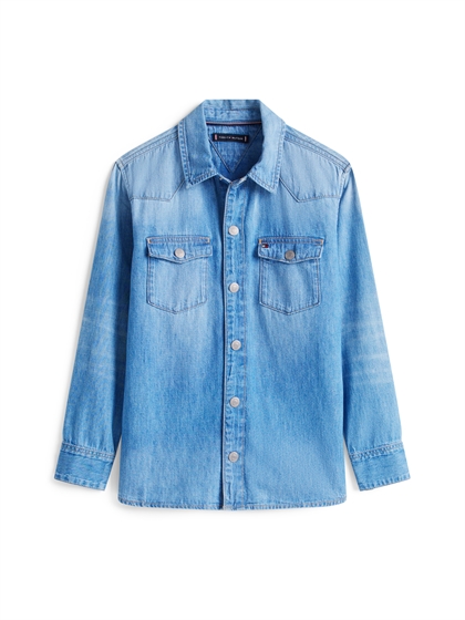 Tommy Hilfiger Skjorte Western - Mid Blue 
