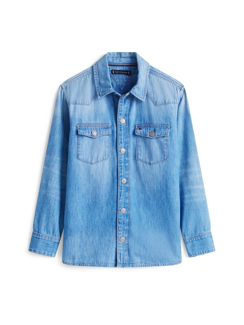 Tommy Hilfiger Skjorte Western - Mid Blue 