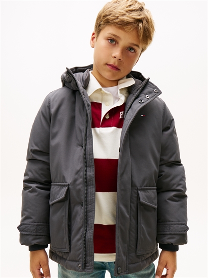 Tommy Hilfiger Vinterjakke Hooded Parka - Washed Black 