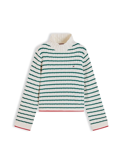 Tommy Hilfiger Cable Strik - Grøn