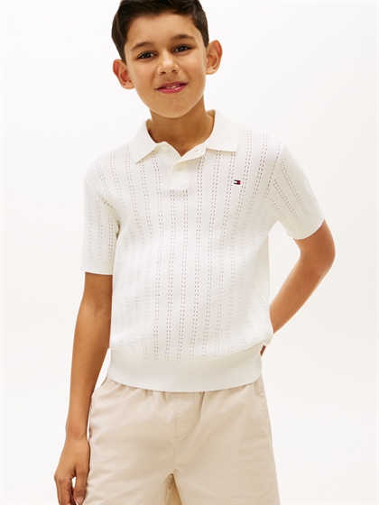 Tommy Hilfiger Open Knit Polo – Klassisk Polo i Bomuld