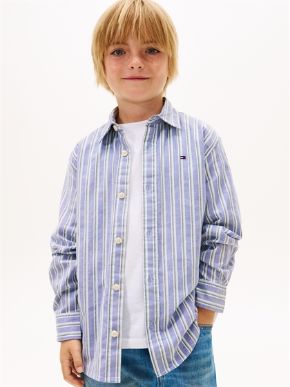 Tommy Hilfiger Skjorte Flex Stripe - Blå